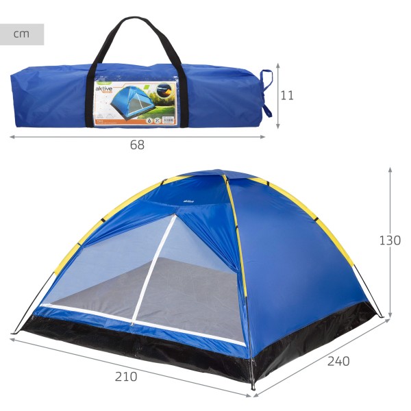 Tienda de campaña 4 personas - 210x240x130 cm | Distria