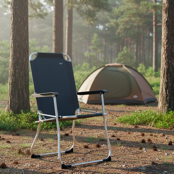 Silla alta de camping de aluminio | Distria