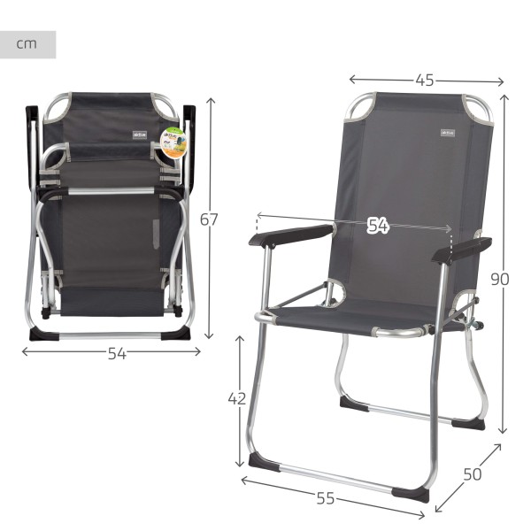 Silla alta de camping de aluminio | Distria