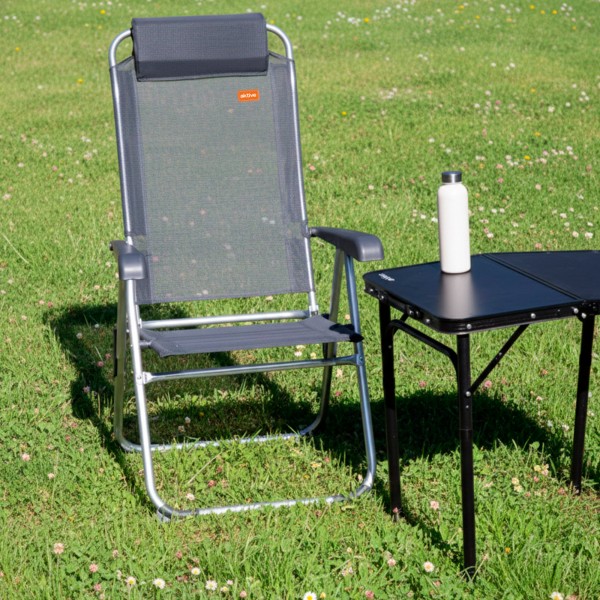 Silla camping reclinable con cojín Aktive | Distria