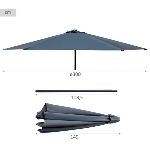 Parasol para jardín color antracita | Distria