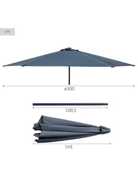 Parasol para jardín color antracita | Distria