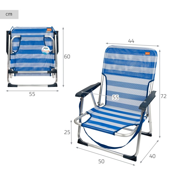Silla plegable playa aluminio - silla plegable | Distria