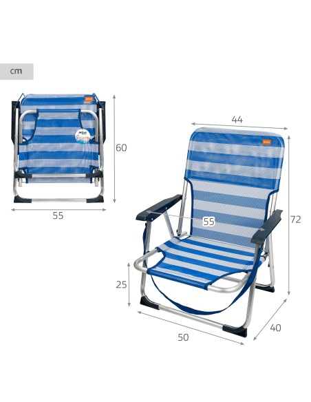 Silla plegable playa aluminio - silla plegable | Distria
