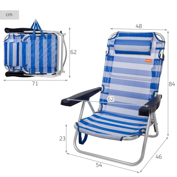 Silla plegable con respaldo multiposición | Distria