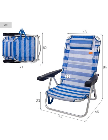 Silla plegable con respaldo multiposición | Distria