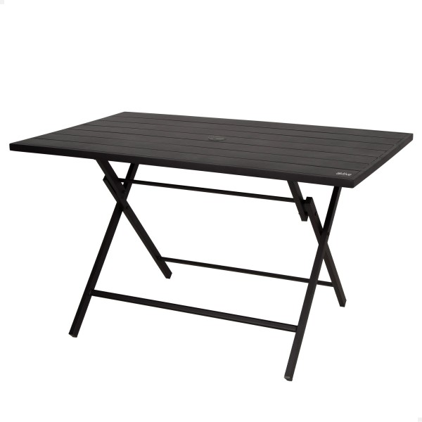 Aktive Mesa plegable de jardín de acero negro 121x75x69 cm | Distria