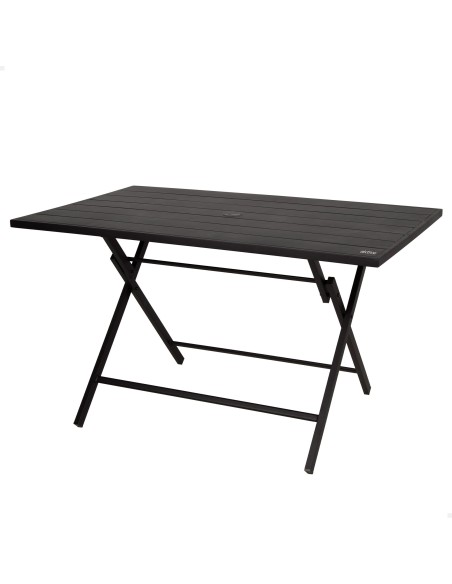 Aktive Mesa plegable de jardín de acero negro 121x75x69 cm | Distria