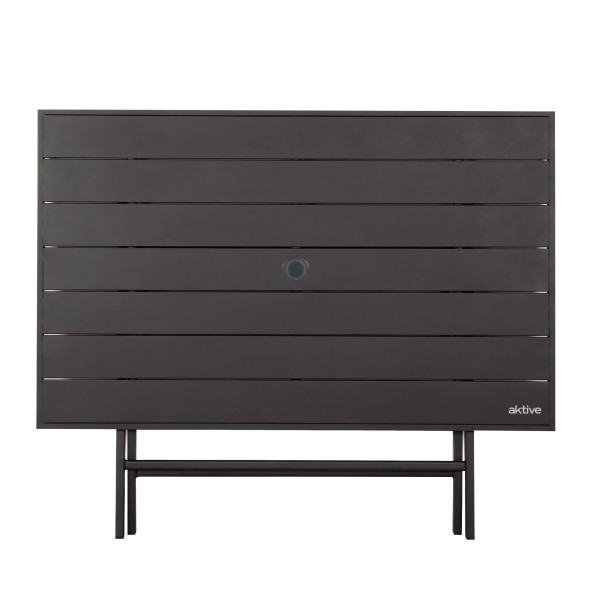 Aktive Mesa plegable de jardín de acero negro 121x75x69 cm | Distria