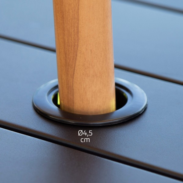 Aktive Mesa plegable de jardín de acero negro 121x75x69 cm | Distria