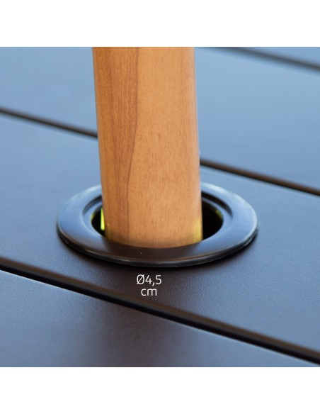 Aktive Mesa plegable de jardín de acero negro 121x75x69 cm | Distria