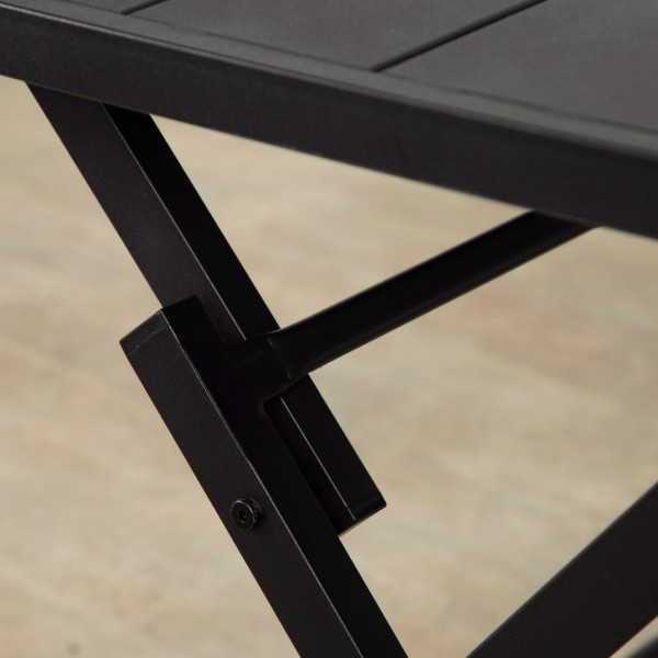 Aktive Mesa plegable de jardín de acero negro 121x75x69 cm | Distria