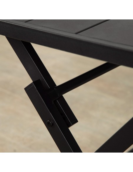 Aktive Mesa plegable de jardín de acero negro 121x75x69 cm | Distria