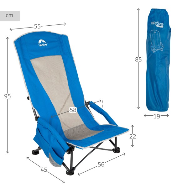 Silla plegable azul Aktive | Distria