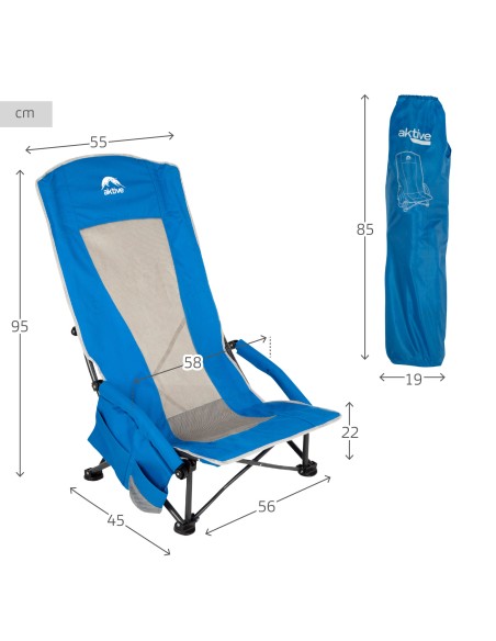 Silla plegable azul Aktive | Distria
