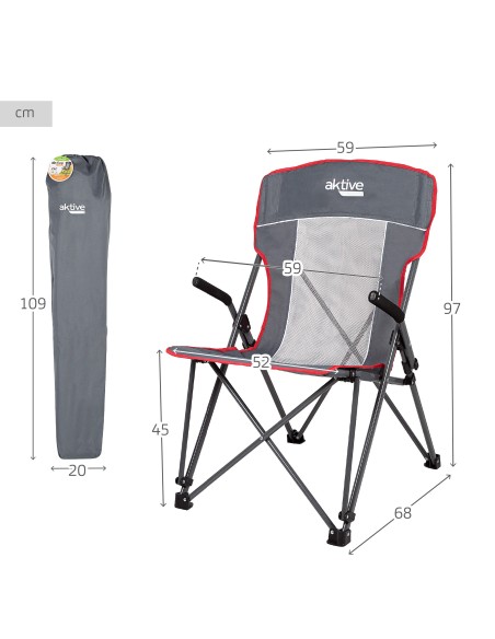 Silla plegable camping reposabrazos removibles | Distria
