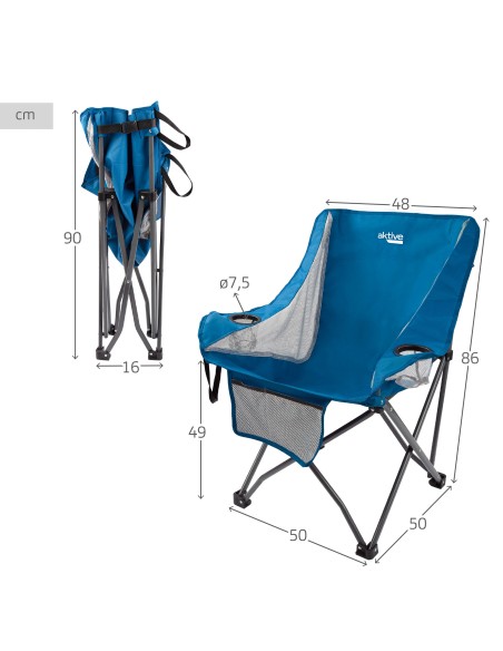 Silla plegable camping antivuelco y transpirable | Distria