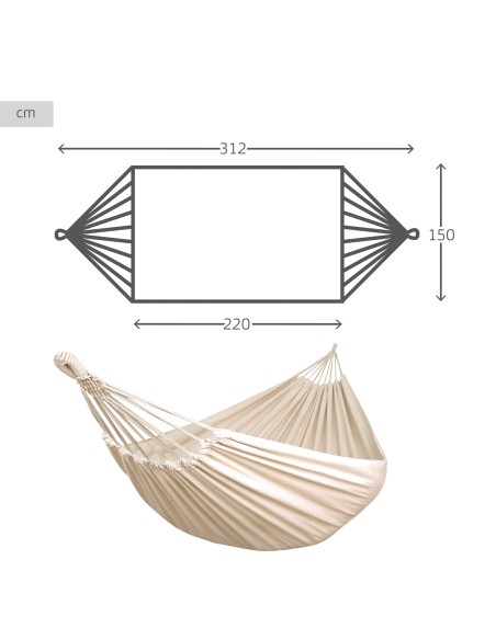 Hamaca colgante camping beige - Accesorios camping | Distria