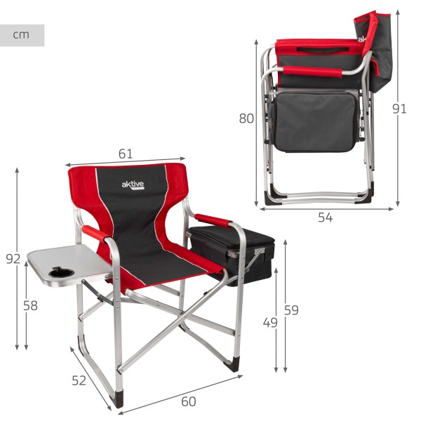 Silla camping director con mesa y bolsa térmica | Distria