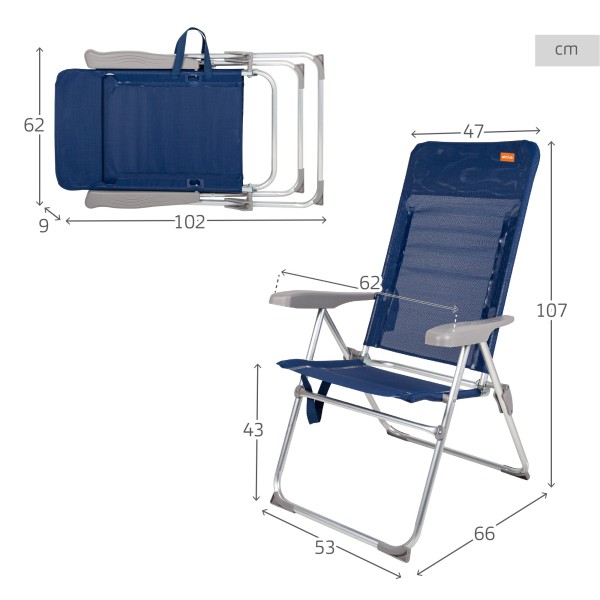 Silla de playa alta plegado extraplano - Sillas de playa | Distria
