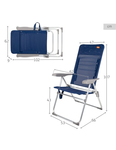 Silla de playa alta plegado extraplano - Sillas de playa | Distria