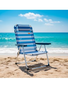 Silla de playa y tumbona plegable rayas 2 en 1 | Distria 2
