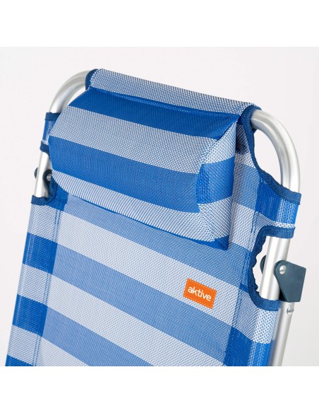 Silla de playa y tumbona plegable rayas 2 en 1 | Distria