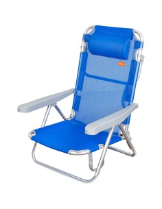 Silla Plegable Azul 5 posiciones con Cojín | Distria