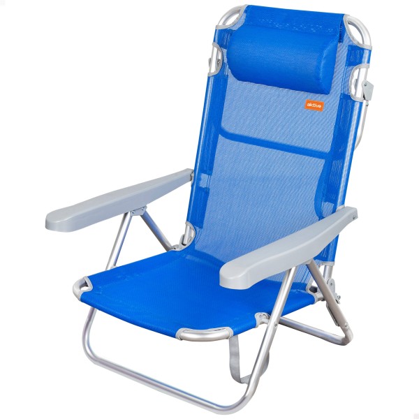 Silla Plegable Azul 5 posiciones con Cojín | Distria