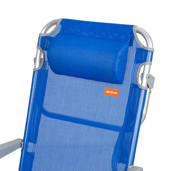 Silla Plegable Azul 5 posiciones con Cojín | Distria