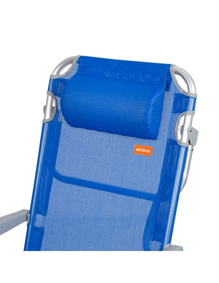 Silla Plegable Azul 5 posiciones con Cojín | Distria