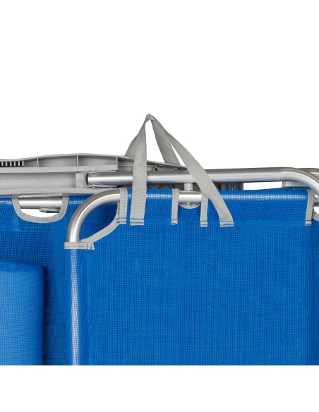 Silla Plegable Azul 5 posiciones con Cojín | Distria