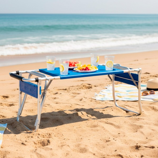 Carro mesa playa plegable 2 en 1 | Distria