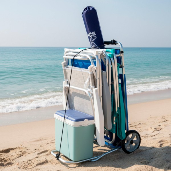 Carro mesa playa plegable 2 en 1 | Distria