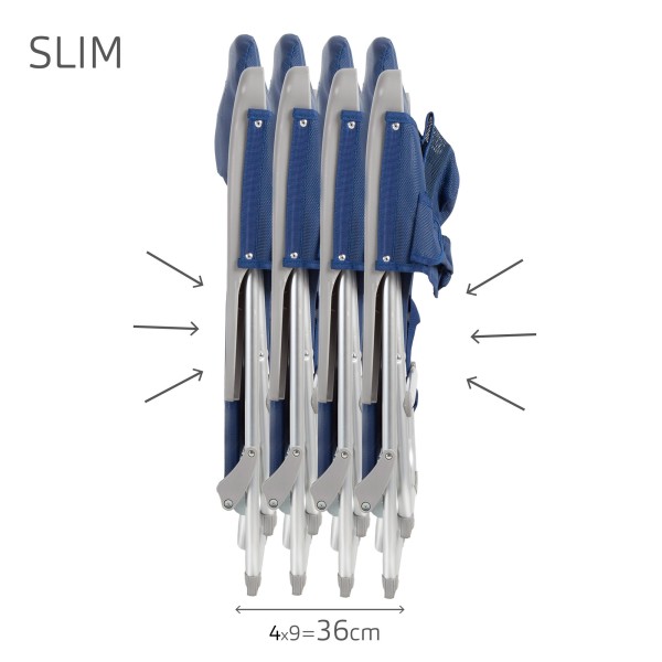 Silla de playa plegado extraplano con bolsillo lateral | Distria