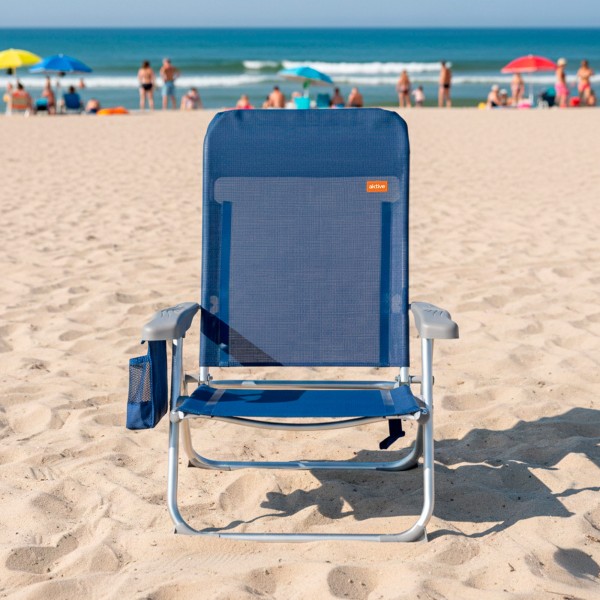 Silla de playa plegado extraplano con bolsillo lateral | Distria