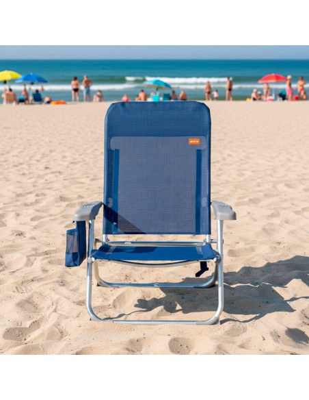 Silla de playa plegado extraplano con bolsillo lateral | Distria