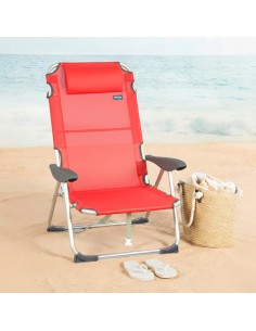 Pack ahorro 2 sillas playa rojo 48x60x90 cm | Distria 2