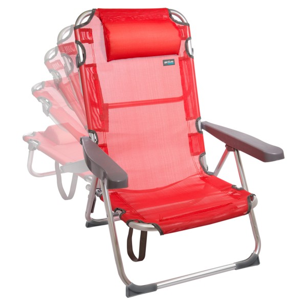 Pack ahorro 2 sillas playa rojo 48x60x90 cm | Distria