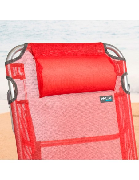 Pack ahorro 2 sillas playa rojo 48x60x90 cm | Distria
