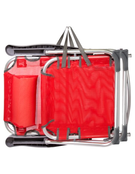 Pack ahorro 2 sillas playa rojo 48x60x90 cm | Distria