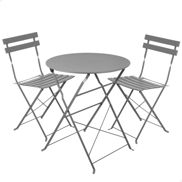 Conjunto de muebles de terraza metálicos negro Aktive | Distria
