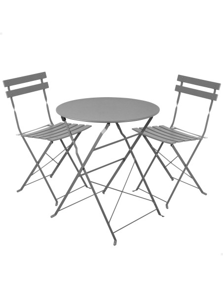 Conjunto de muebles de terraza metálicos negro Aktive | Distria