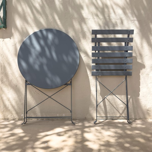 Conjunto de muebles de terraza metálicos negro Aktive | Distria