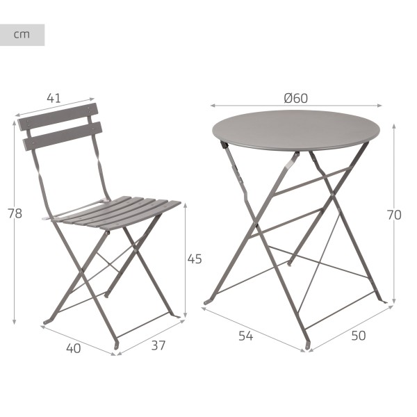 Conjunto de muebles de terraza metálicos negro Aktive | Distria