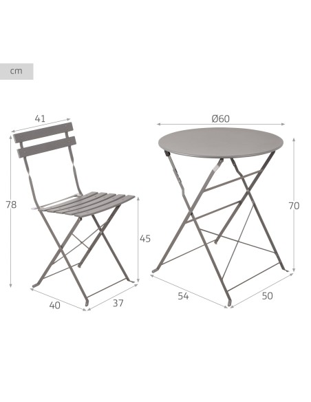 Conjunto de muebles de terraza metálicos negro Aktive | Distria