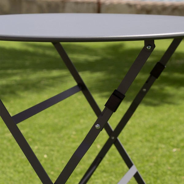 Conjunto de muebles de terraza metálicos negro Aktive | Distria