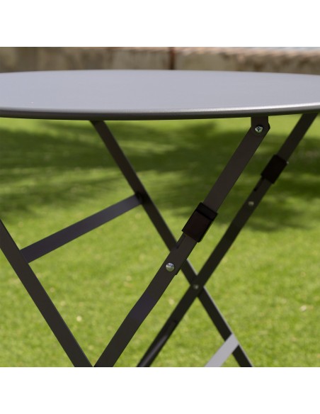 Conjunto de muebles de terraza metálicos negro Aktive | Distria