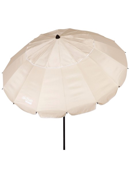 Sombrilla playa antiviento crema 240 cm | Distria