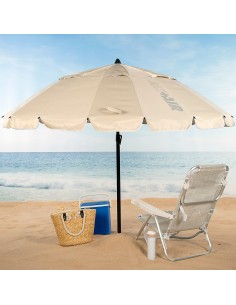Sombrilla playa antiviento crema 240 cm | Distria 2